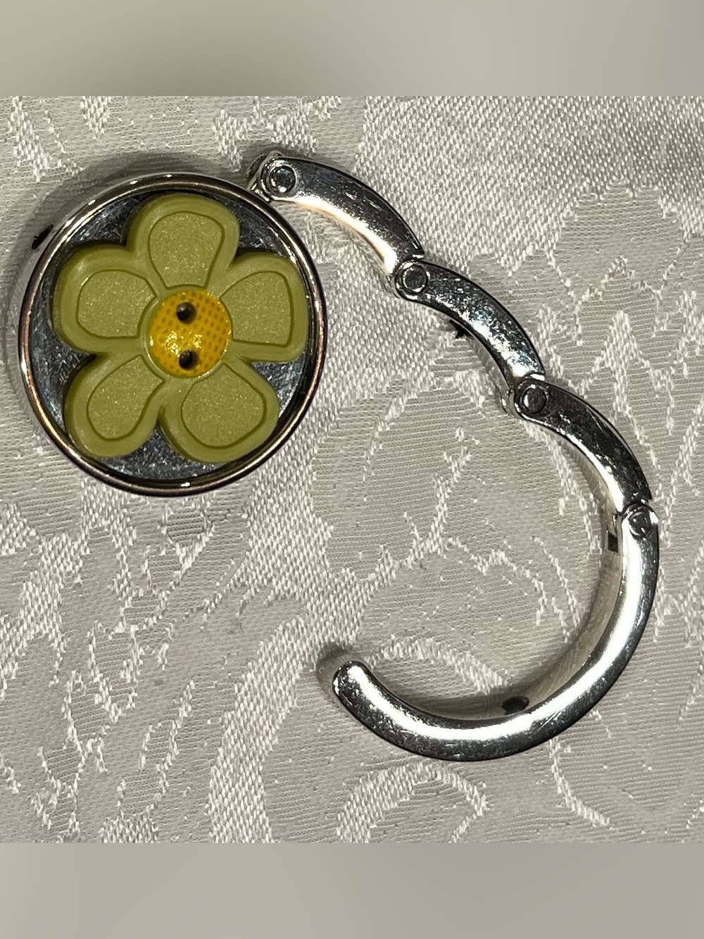 Purse Hook - Portable Handbag Hanger Flower Inset